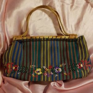 Floral wooden handmade purse...